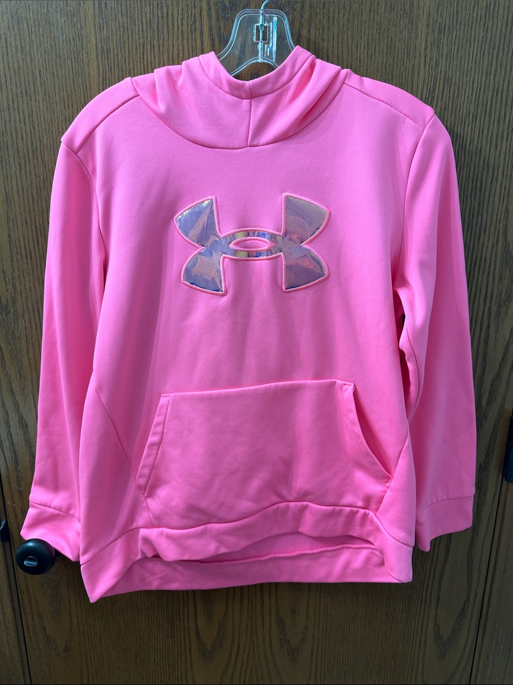 Under Armour Pink Girls' Hoodie with Shiny Logo